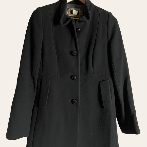J.Crew Carlin Double Cloth Black Wool Coat Size 10 - Picture 7 of 13